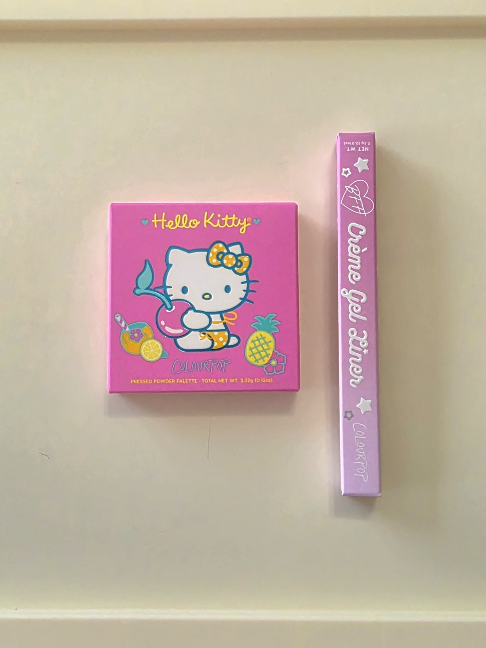 NIB ColourPop Hello Kitty Cherry Sweet Palette & BFF Eyeliner Boots Pink Bundle